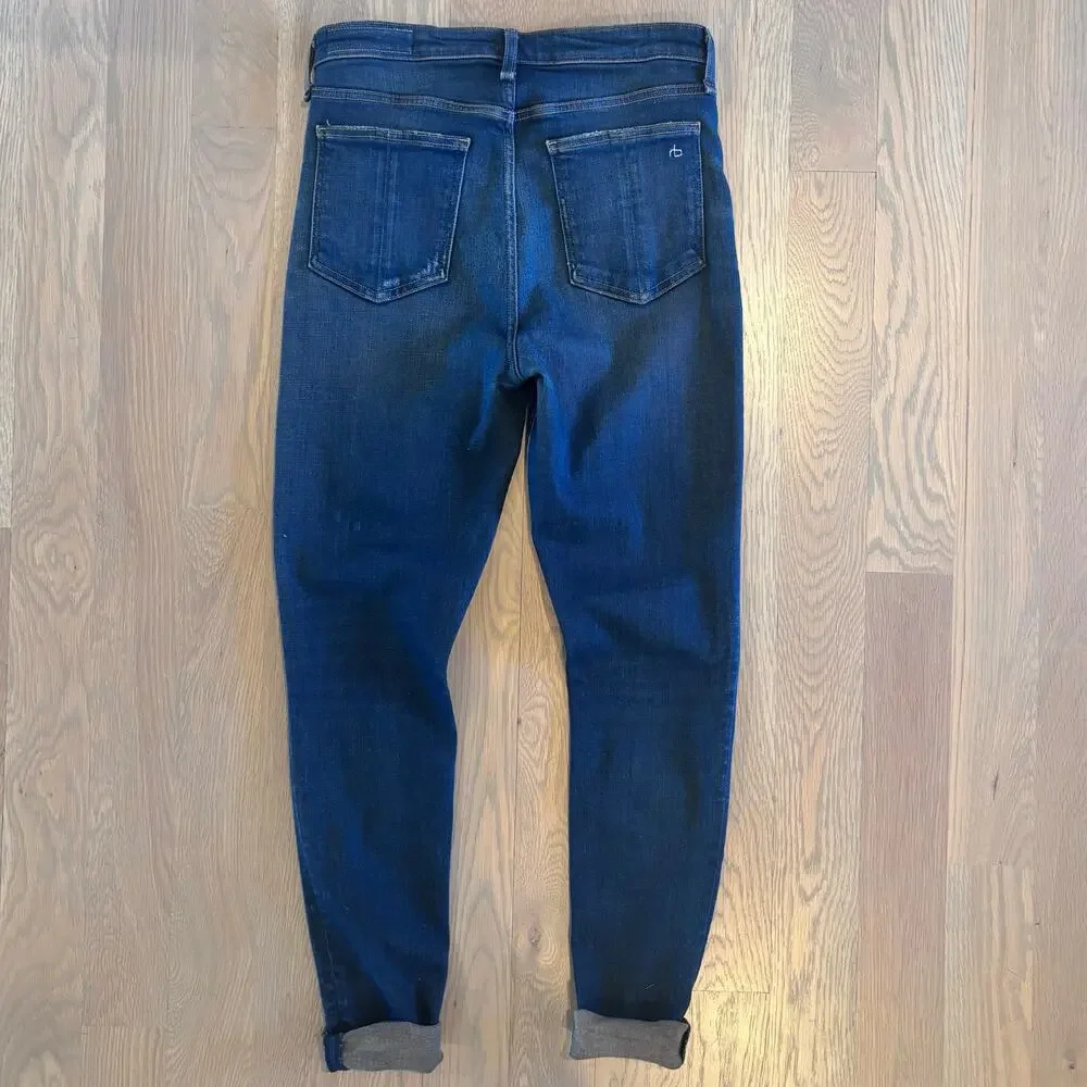 Rag & Bone Nina High Rise Ankle Skinny Jeans Dark Vintage USA Womens Size 27